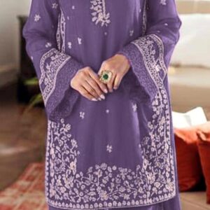 Azure | Lawn Embroidered 3pc | Mauve Floral Elegance
