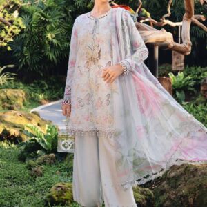 Maria B | Luxury Lawn 3pc | Taupe Rose Butterfly