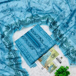Mausummery | Lawn 3pc | Azure Bloom & Scalloped Vines