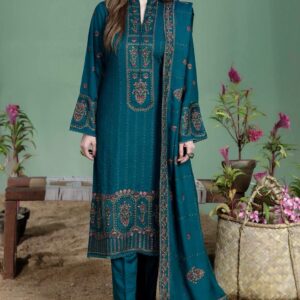 Noor-e-Fajar | Lawn Embroidered 3pc | Teal Garnet & Floral Medallion