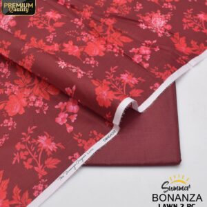 Bonanza | Lawn 2pc | Maroon & Red Bouquet