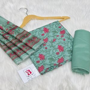 Bin Saeed | Lawn 3pc | Mint Lotus & Pink Vine