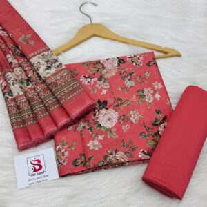 Bin Saeed | Lawn 3pc | Peach Rose & Vintage Bloom