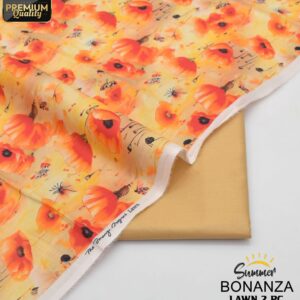 Bonanza | Lawn 2pc | Yellow & Orange Poppy
