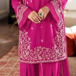 Azure | Lawn Embroidered 3pc | Shocking Pink Floral Vines