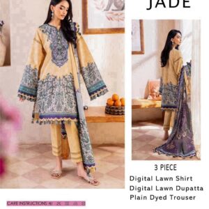 Jade | Lawn 3pc | Mustard Glow & Slate Damask