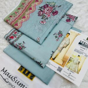 Mausummery | Lawn 3pc | Mint Glaze & Pink Peony