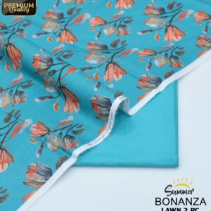 Bonanza | Lawn 2pc | Ferozi & Peach Magnolia