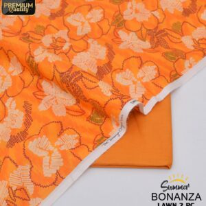 Bonanza | Lawn 2pc | Orange & Zigzag Floral