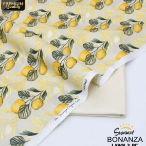 Bonanza | Lawn 2pc | Cream & Yellow Lemons