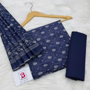 Bin Saeed | Lawn 3pc | Indigo Aster & Slate Chunri
