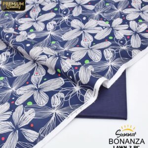 Bonanza | Lawn 2pc | Navy & Sketch Lily