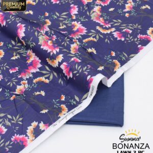 Bonanza | Lawn 2pc | Indigo & Pink Bloom