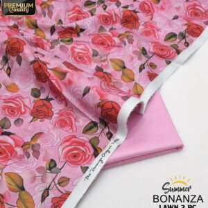 Bonanza | Lawn 2pc | Baby Pink & Red Roses