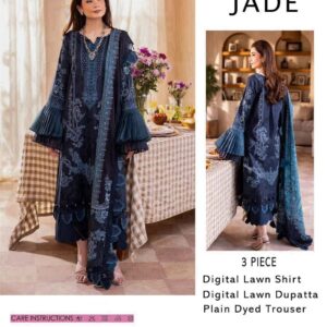 Jade | Lawn 3pc | Midnight Teal & Azure Ethnic