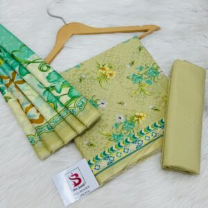 Bin Saeed | Lawn 3pc | Sage Meadow & Olive Bloom