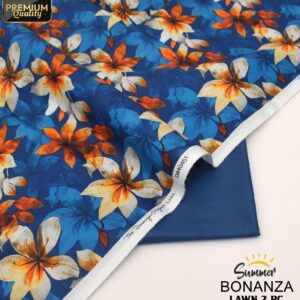 Bonanza | Lawn 2pc | Blue & Tiger Lily