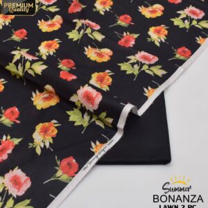 Bonanza | Lawn 2pc | Black & Amber Roses
