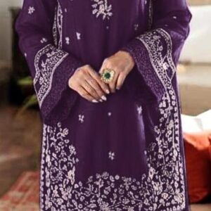 Azure | Lawn Embroidered 3pc | Deep Plum Gilded Garland