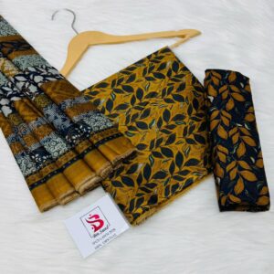 Bin Saeed | Lawn 3pc | Mustard Leaf & Indigo Patch