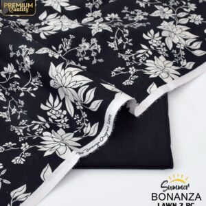 Bonanza | Lawn 2pc | Black & White Lilies