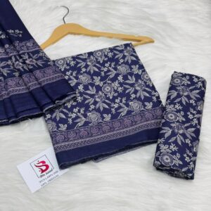 Bin Saeed | Lawn 3pc | Indigo Bloom & Azure Border