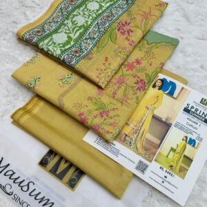 Mausummery | Lawn 3pc | Mustard Daffodil & Leafy Vines