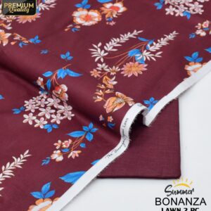 Bonanza | Lawn 2pc | Maroon & Azure Blooms