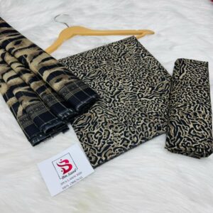 Bin Saeed | Lawn 3pc | Tawny Leopard & Onyx Safari