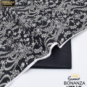 Bonanza | Lawn 2pc | Black & White Paisley