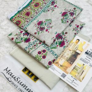 Mausummery | Lawn 3pc | Jasmine Ivory & Magenta Sprigs